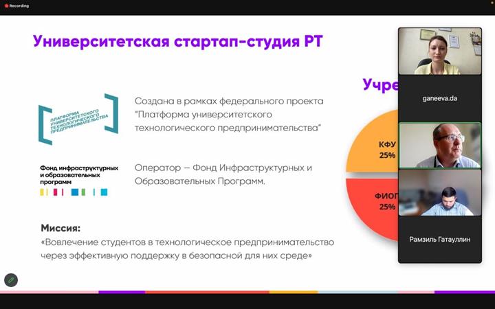 Представители Инвестиционно-венчурного фонда рассказали о всех возможностях Стартап-студии Республики Татарстан и Университетского венчурного фонда «Лобачевский»